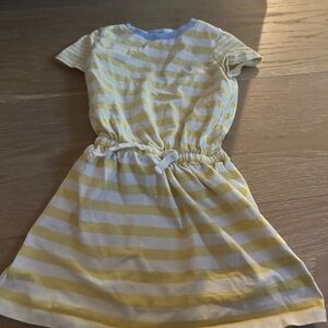 Yellow and White Striped Kids Dress